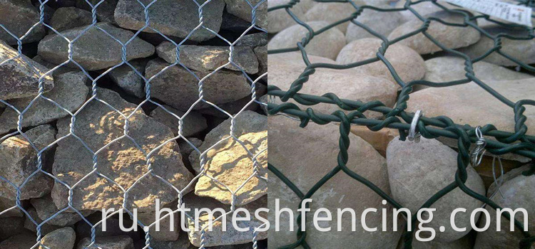 Гексагональные каменные клетки оцинкованные корзины Gabion Gabion Mesh для речной стены